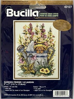Vintage Bucilla Cross Stitch Kit "Garden Friend" Unopened